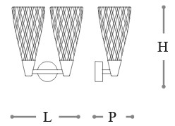 Dimensions of Cheers Opera Italamp Wall Lamp